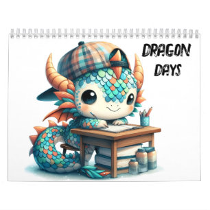 Dragon Days Illustrated Style Kids Calendar