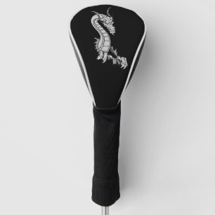 dragon design black golf head cover