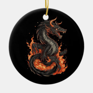 dragon design ceramic ornament