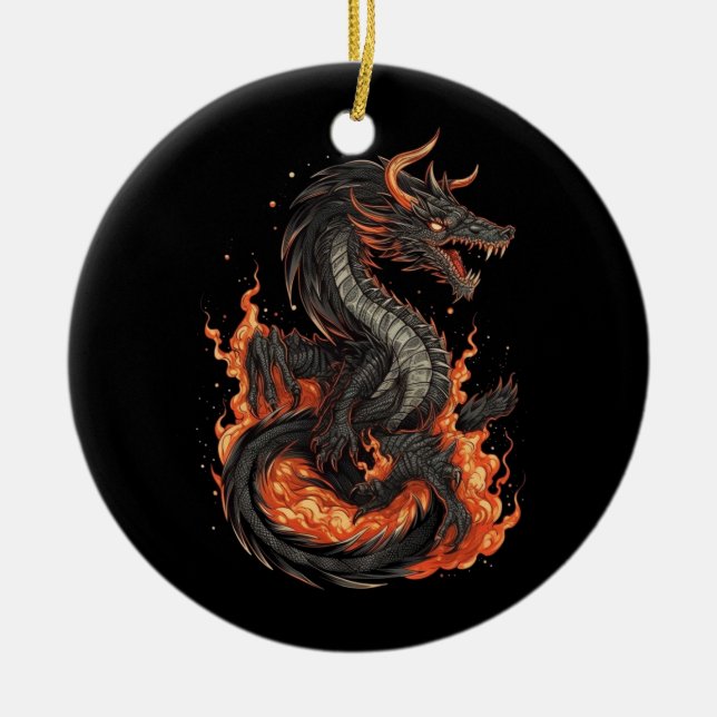 dragon design ceramic ornament (Front)