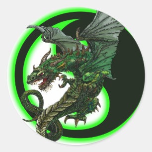 Dragon design classic round sticker
