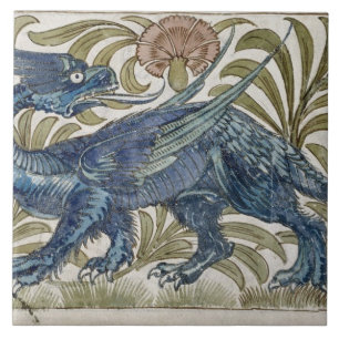 'Dragon' design for a tile (w/c on paper)