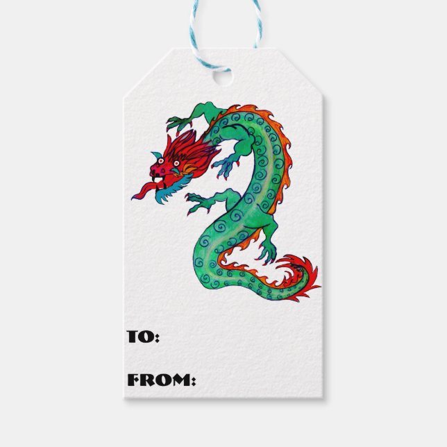Dragon Design on Gift Tags (Front)