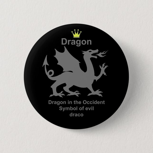 dragon Dragon 6 Cm Round Badge (Front)