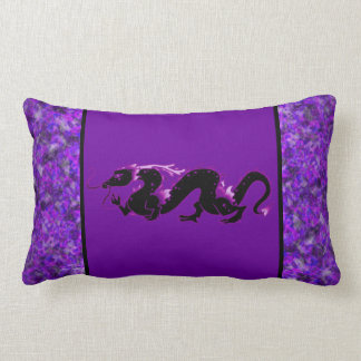 Dragon Dragon Black and Purple Lumbar Cushion