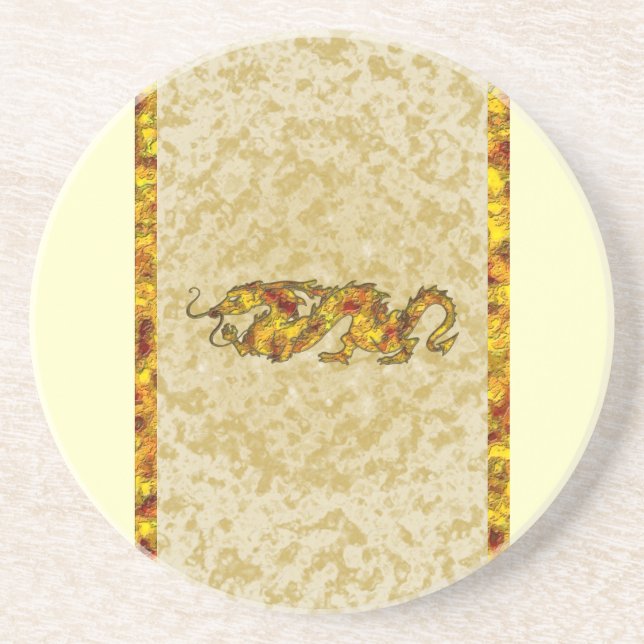 Dragon Dragon Cutout of Crystal Coaster (Front)