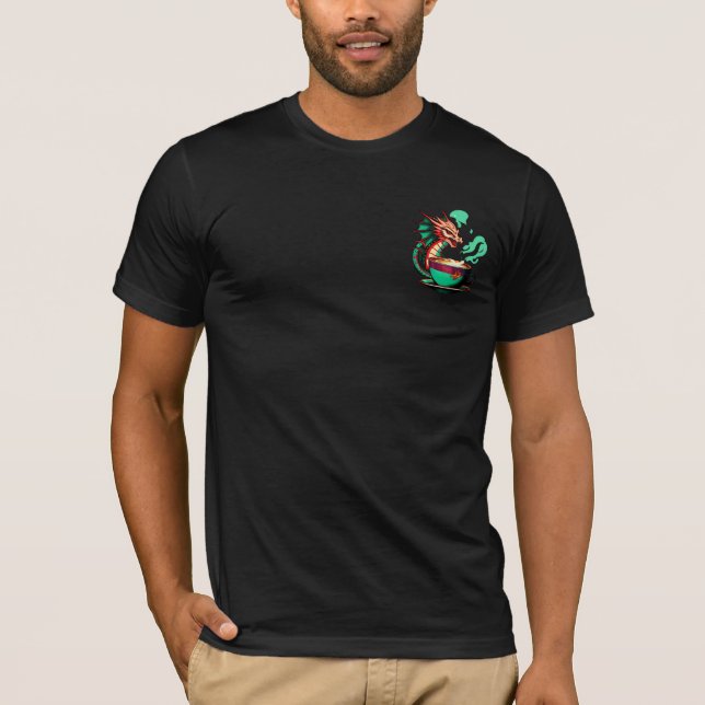 Dragon drinking coffee T-Shirt (Front)
