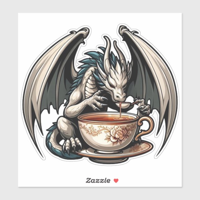 Dragon Drinking Coffee Tea (Sheet)