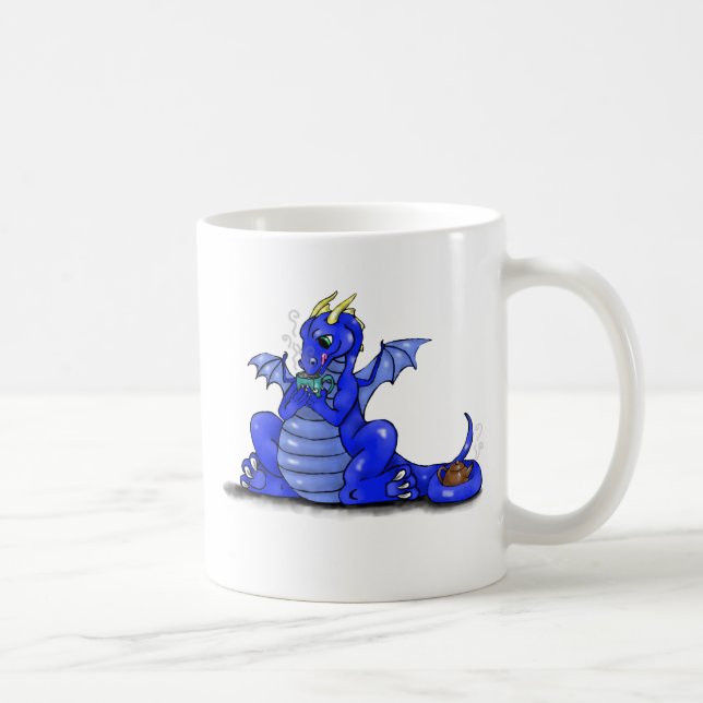 Dragon Drinking Tea Coffee Mug (Right)