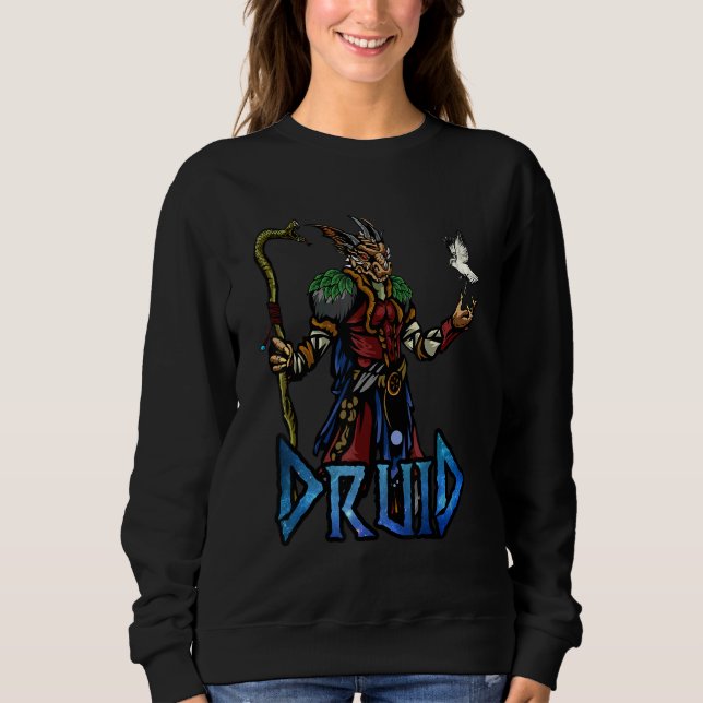 Dragon Druid D20 Roleplaying Rpg Fantasy Tabletop  Sweatshirt (Front)