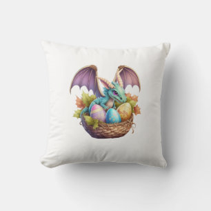 Dragon Easter Day Loves Collecting Easter Eggs Dra Cushion