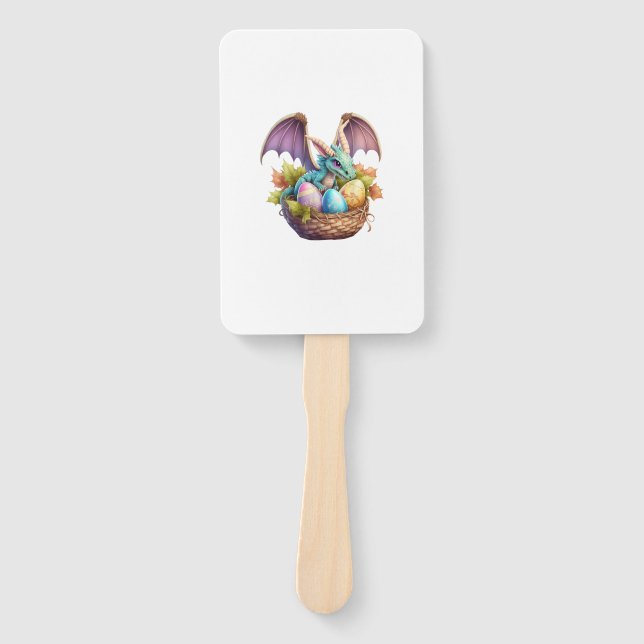 Dragon Easter Day Loves Collecting Easter Eggs Dra Hand Fan (Front)