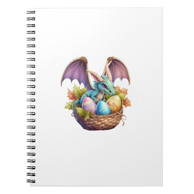 Dragon Easter Day Loves Collecting Easter Eggs Dra Notebook (Front)