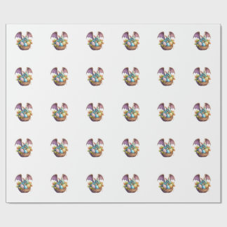 Dragon Easter Day Loves Collecting Easter Eggs Dra Wrapping Paper