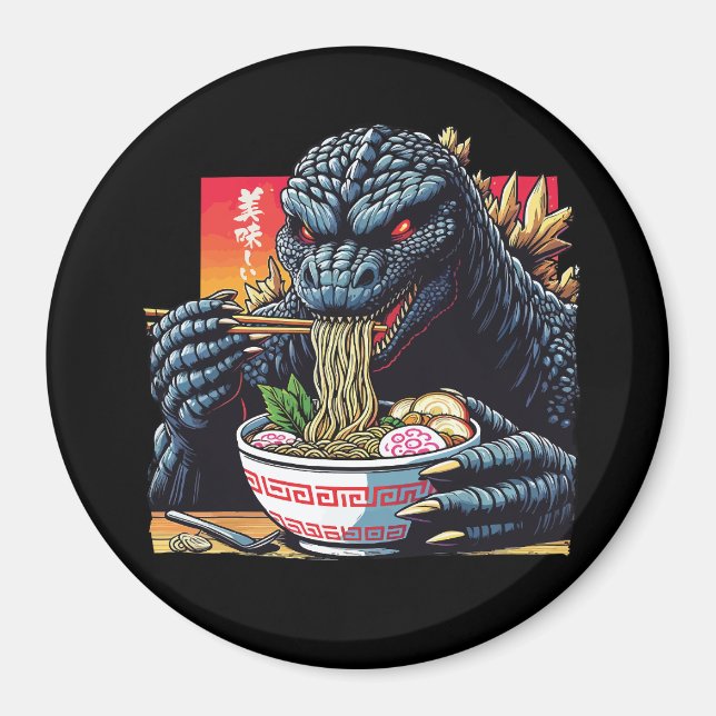 Dragon eating ramen  magnet (Front)