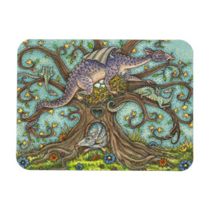 DRAGON EGGS, MEDIEVAL LAIR, FANTASY FOLK ART MAGNET