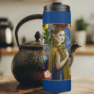 Dragon Elf Flower Garden Thermal Tumbler