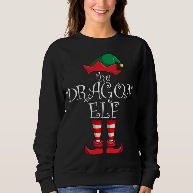 Dragon Elf Matching Family Christmas Party Pajama  Sweatshirt (Front)