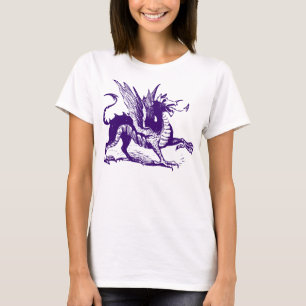 Dragon Engraving - Deep Purple T-Shirt