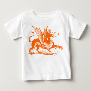 Dragon Engraving - Orange Baby T-Shirt