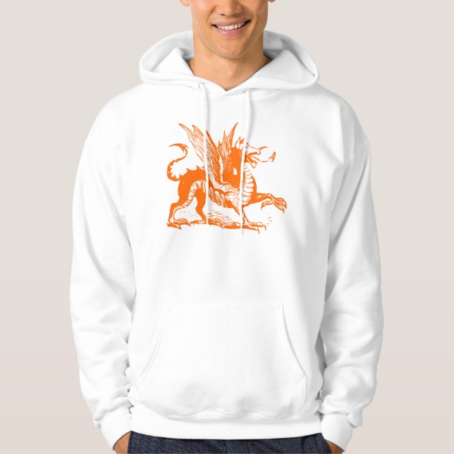 Dragon Engraving - Orange Hoodie (Front)