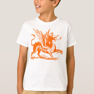 Dragon Engraving - Orange T-Shirt