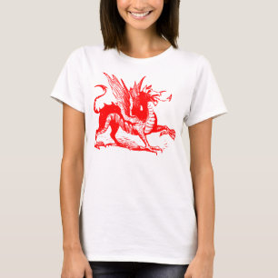Dragon Engraving - Red T-Shirt