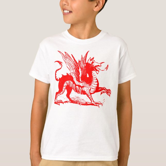 Dragon Engraving - Red T-Shirt (Front)