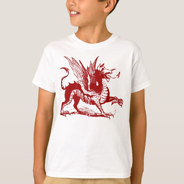 Dragon Engraving - Ruby Red T-Shirt (Front)