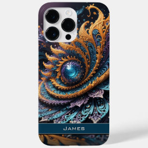 Dragon Eye Modern Abstract Geometric Fractal Name Case-Mate iPhone 14 Pro Max Case