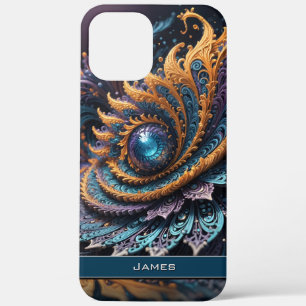 Dragon Eye Modern Abstract Geometric Fractal Name  iPhone 12 Pro Max Case