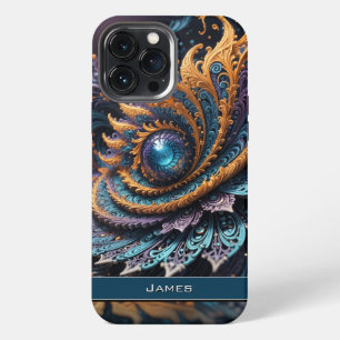 Dragon Eye Modern Abstract Geometric Fractal Name iPhone 13 Pro Max Case