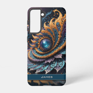 Dragon Eye Modern Abstract Geometric Fractal Name  Samsung Galaxy Case
