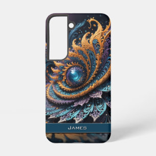 Dragon Eye Modern Abstract Geometric Fractal Name  Samsung Galaxy Case
