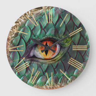 Dragon Eye Mythical Fantasy Large Clock