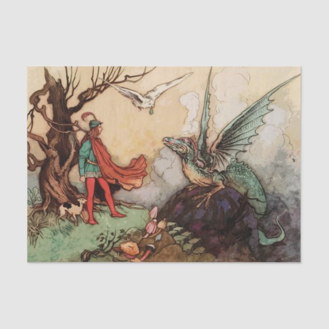 dragon fairy tale tissue paper (Front)