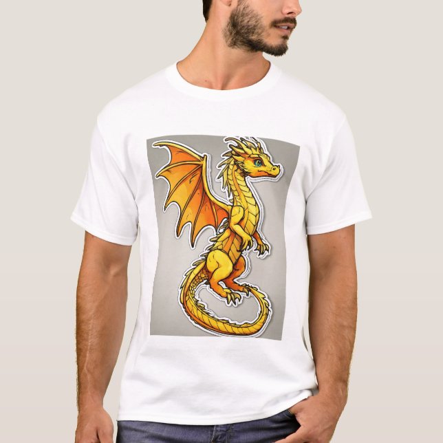 Dragon Family Gathering: Exquisite 2D Vector Art T T-Shirt (Front)
