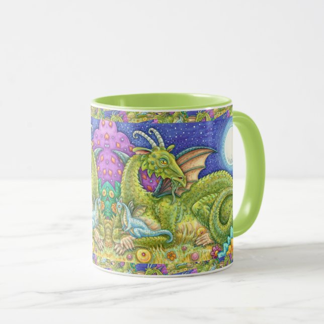 DRAGON FAMILY NEXT GENERATION, WHIMSICAL FANTASY MUG (Front Right)