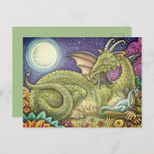 DRAGON FAMILY NEXT GENERATION, WHIMSICAL FANTASY POSTCARD