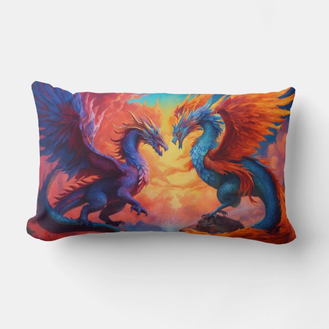 dragon Fansion Throw Pillow (Front)