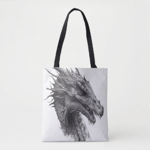 Dragon Fantasstic Wild Nature Animal Illustration Tote Bag