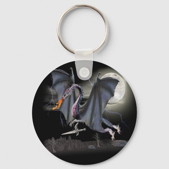 Dragon Fantasy art Key Ring (Front)