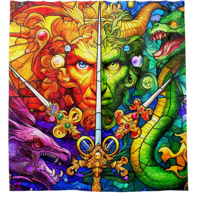 Dragon Fantasy Art Shower Curtain (Front)