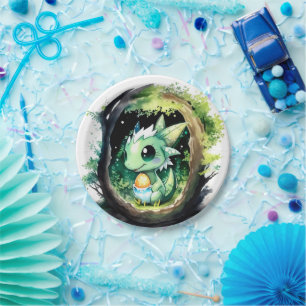 Dragon Fantasy Baby Shower Paper Plate