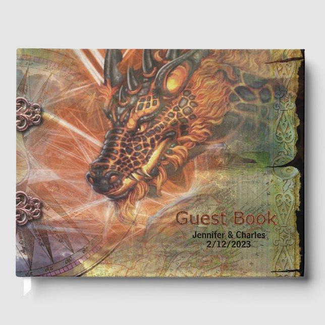 Dragon Fantasy Wedding Guest Book (Front)