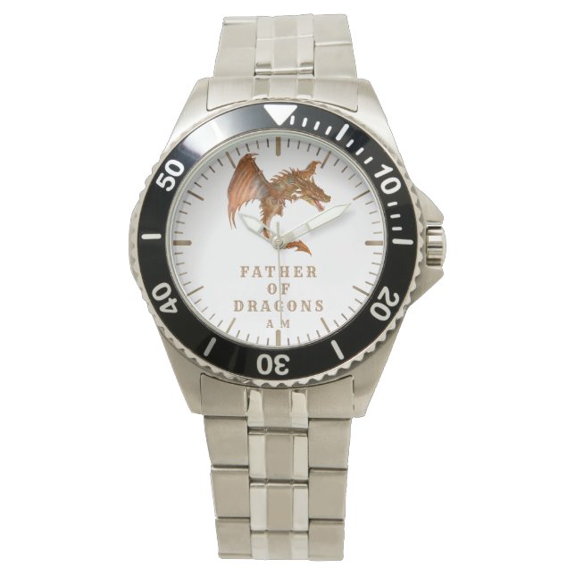 Dragon Father Of Dragons Typography Monogram Watch (Front)