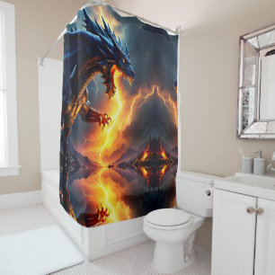 Dragon Fight 2 Shower Curtain