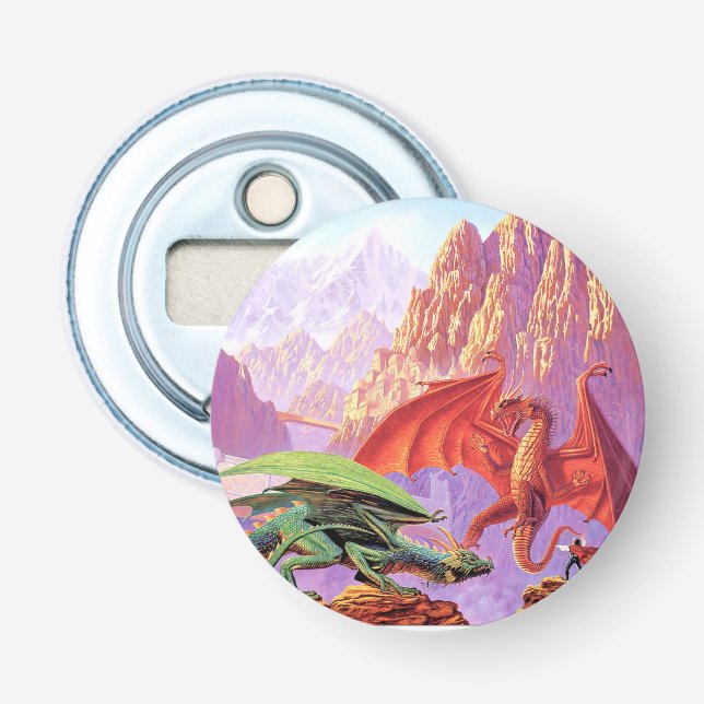 Dragon Fight Bottle Opener Magnet (Front)