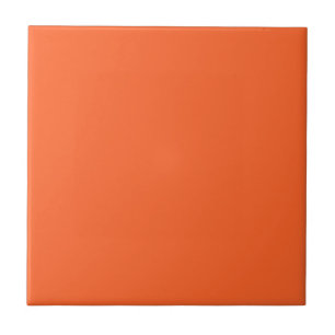 Dragon Fire Bright Orange Solid Colour Print Ceramic Tile
