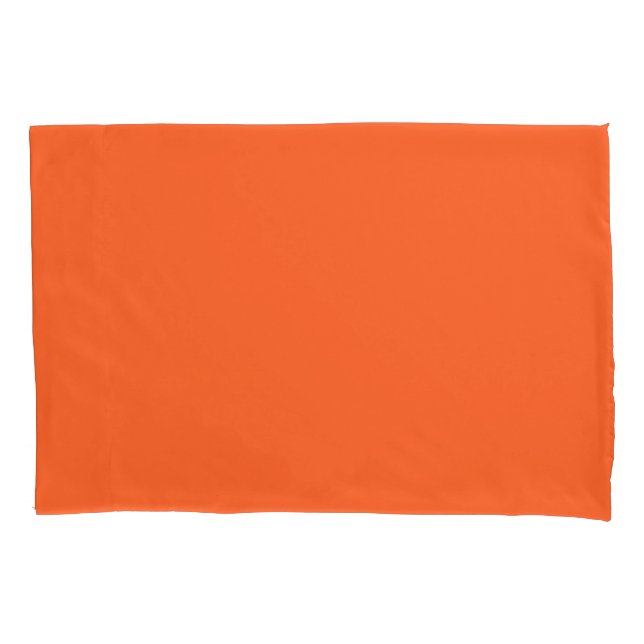 Dragon Fire Bright Orange Solid Colour Print Pillowcase (Front)